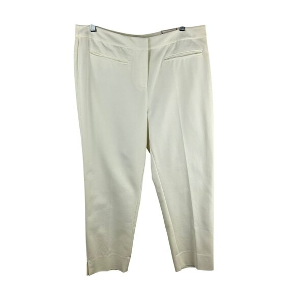 NEW Chico's Ultimate Fit Crop Pants Women Medium 10 1.5 Ivory Stretch Career - Picture 1 of 12